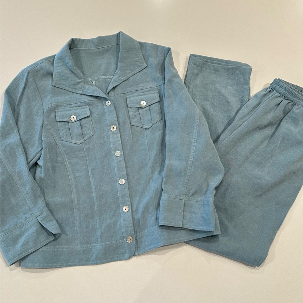 Fridaze Linen Jacket and‎ Pants Set Size Medium